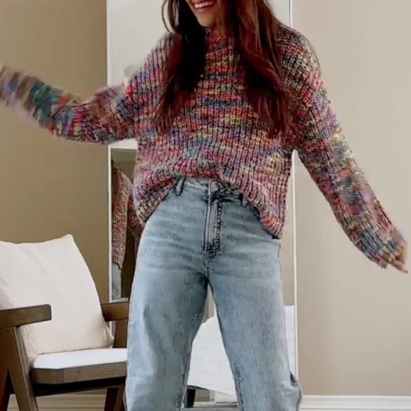 Reitmans Sweaters - Loose turtleneck sweater with long pagoda sleeves (multicolour)